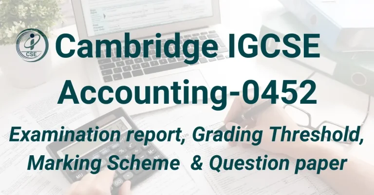 Cambridge IGCSE Accounting-0452 Past papers