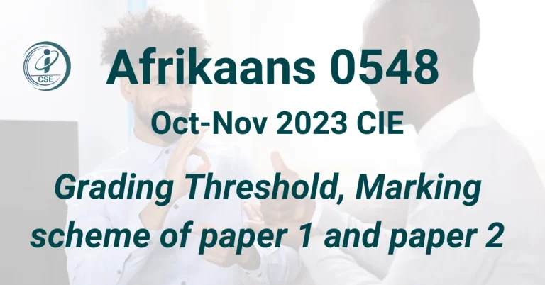 Is Afrikaans 0548 Oct-Nov 2023 CIE Past Papers of ICE helpful?