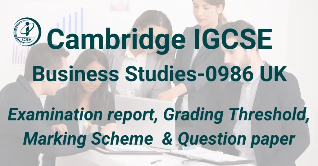 IGCSE Business studies-0986