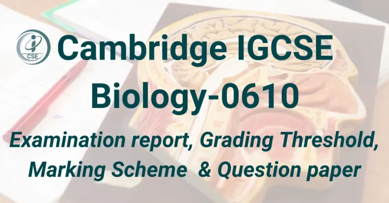 Cambridge IGCSE Biology-0610 Past papers