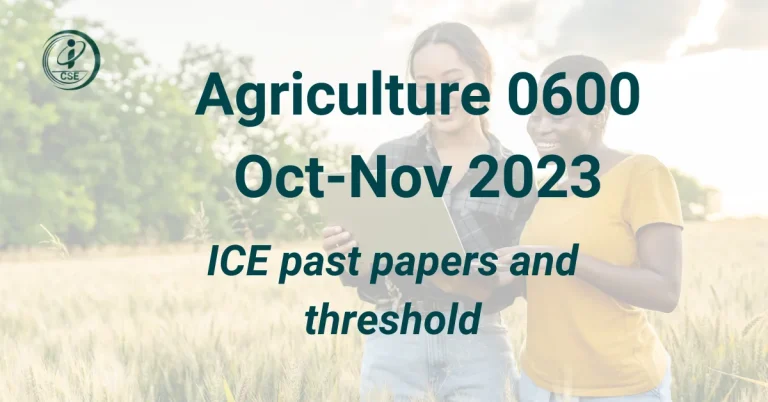 Is Agriculture 0600 Oct-Nov 2023 Past Papers of CIE helpful?