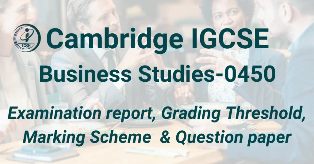 IGCSE Business Studies-0450 CIE Past papers
